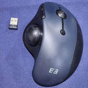 Wireless Ergonomic Trackball Mouse - Navy Blue
